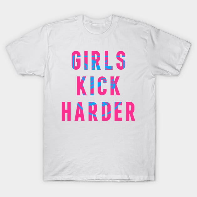 England Heraldic Three Lions Girls Kick Harder Football T-Shirt by Culture-Factory